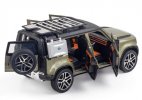 1:24 Scale White /Silver /Green Diecast Land Rover Defender Toy