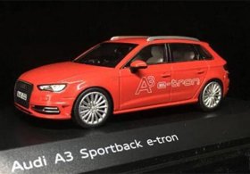 Red 1:43 Scale Diecast Audi A3 Sportback e-tron Model