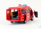 Red Kids Fire Department Die-cast Van Bus Toy