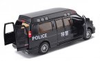 Kids Black 1:32 Scale Pull-Back Function Police Diecast GMC Toy