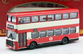 Red-White 1:76 Scale ABC Diecast London Double decker Bus Model