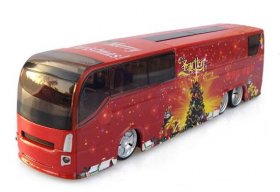 Kids Blue / Green / Red Christmas Theme Tour Bus Toy