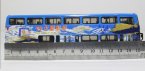 1:76 Scale White / Red / Blue Nanjing Double-Decker Bus Model