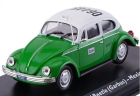 Green-White 1:43 Scale Diecast 1985 VW Beetle Taxi Model