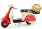 Red-White Vintage 1:6 Scale Tinplate Vespa Scooter Model