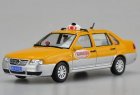 1:43 Yellow Diecast VW Santana Vista ShangHai Taxi Car Model