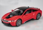 Kids 1:32 Scale Red / Blue / White Diecast BMW I8 Car Toy