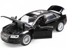 White / Black 1:32 Kids Pull-Back Function Diecast Audi A8 Toy