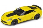 1:24 Yellow / Red Welly Diecast Chevrolet Corvette Z06 Model