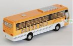 Kids Red / Blue / Yellow Pull-back Function Super City Bus Toy