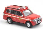 1:64 Scale Red Fire Dept Diecast Mitsubishi Pajero SUV Model
