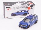 1:64 Blue / White TSM Diecast Honda Civic Type R Model