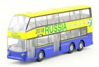 Kids 2018 Russia World Cup Diecast Double Decker Bus Toy