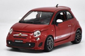 Red 1:24 Scale Bburago Diecast Abarth 500 Model