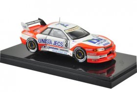 White-Orange 1:43 EBBRO Diecast Nissan R32 JGTC 1994 Model