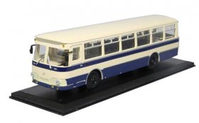 White-Blue 1:43 Scale Diecast Soviet Union LIAZ 677 Bus Model