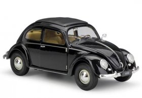 Black 1:18 Scale Welly Diecast 1950 VW Beetle Model