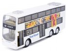 Pull Back Function White Alloy Double Decker Tour Bus Toys