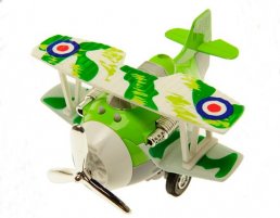 Orange / Red / Blue / Green Kids Die-Cast Biplane Toy