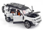 1:24 Scale White /Silver /Green Diecast Land Rover Defender Toy