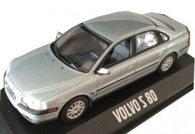 1:43 Scale Silver / Light Blue Diecast Volvo S80 Model