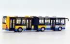 Yellow-Sliver 1:64 Scale Diecast Jinghua Articulated Bus Model