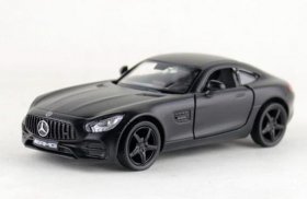 Kids Matte Black Diecast Mercedes Benz AMG GTS Car Toy