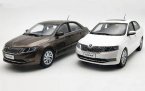 White / Brown 1:18 Scale Diecast 2018 Skoda Rapid Model