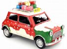 1:10 Scale Retro Christmas Theme Tinplate Mini Cooper Car Model