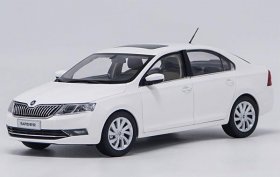 White / Brown 1:18 Scale Diecast 2018 Skoda Rapid Model