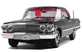 Black 1:18 Scale Welly Diecast 1963 Chevrolet Impala Model