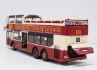 1:43 Scale Wine Red Diecast AnKai Sightseeing Double Dekcer Bus