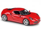 1:24 Scale Red / White Welly Diecast Alfa Romeo 4C Model