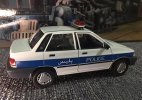 1:24 Scale White-Blue Welly Iran Police Diecast Kia Pride Model