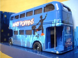 1:76 Scale Deep Blue Corgi MARY POPPINS Double-decker Bus Model