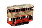 Red Handmade Medium Scale Tinplate Manchester Tramcar Model