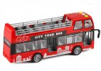 Large Scale Red /Blue Plastic Double Decker Sightseeing Bus Toy