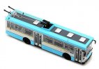 1:64 Scale Blue Diecast Huayu BJD WG120A Trolley Bus Model