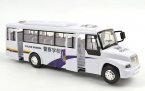 Kids White Plastics Police Theme School Bus Toy