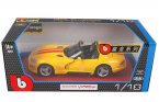 Yellow 1:18 Scale Bburago Diecast Dodge Viper RT /10 Model