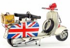 Retro Union Jack Painting 1:8 Tinplate Vespa Scooter Model