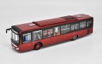 Wine Red 1:42 Scale Die-Cast YuTong City Bus Model