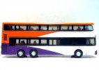 Purple-Orange Tiny Diecast Volvo B9TL Double Decker Bus Model