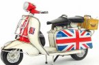 Retro Union Jack Painting 1:8 Tinplate Vespa Scooter Model