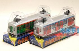 Kids Red / Green Pull-Back Function Diecast Hong Kong Tram Toy