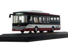 1:64 Scale Gray-Red Diecast HuangHai Beijing City Bus Model