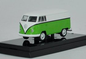 1:64 Scale White-Green Diecast Volkswagen T1 Bus Model