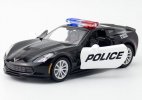 Black 1:36 Police Diecast Chevrolet Corvette C7 Grand Sport Toy