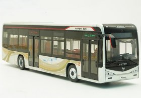 1:36 Scale White Diecast Foton AUV BJ6129EVCA City Bus Model