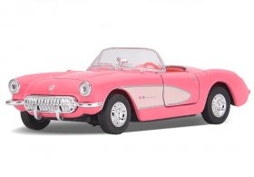 1:36 Scale Pink Welly Diecast 1957 Chevrolet Corvette Toy